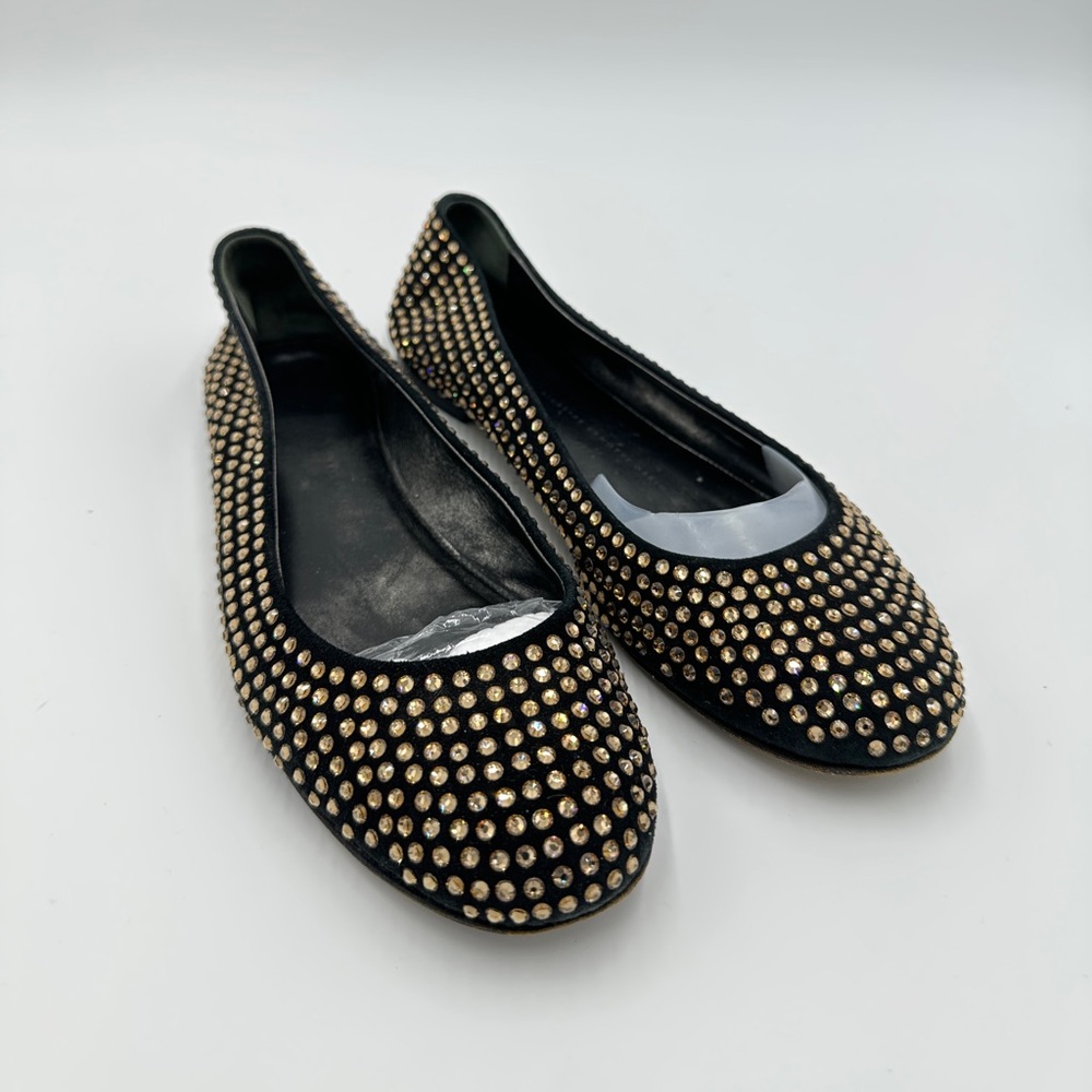 Giuseppe Zanotti Crystal Ballet Flat‎ shoes 38.5 Ruby Slippers shoe size 8.5 - Picture 3 of 11